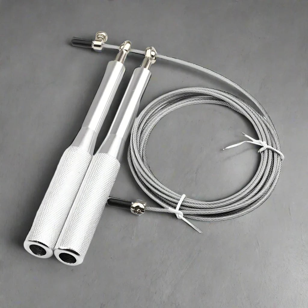 Corde à Sauter - JumpRopeCrossfit™ - Argent - Royaume du fitness
